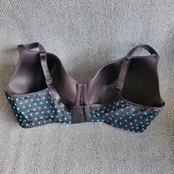 42G - Addition-Elle - Black + Blue Polkadot Underwire Tshirt Bra - EUC - Picture 3 of 8